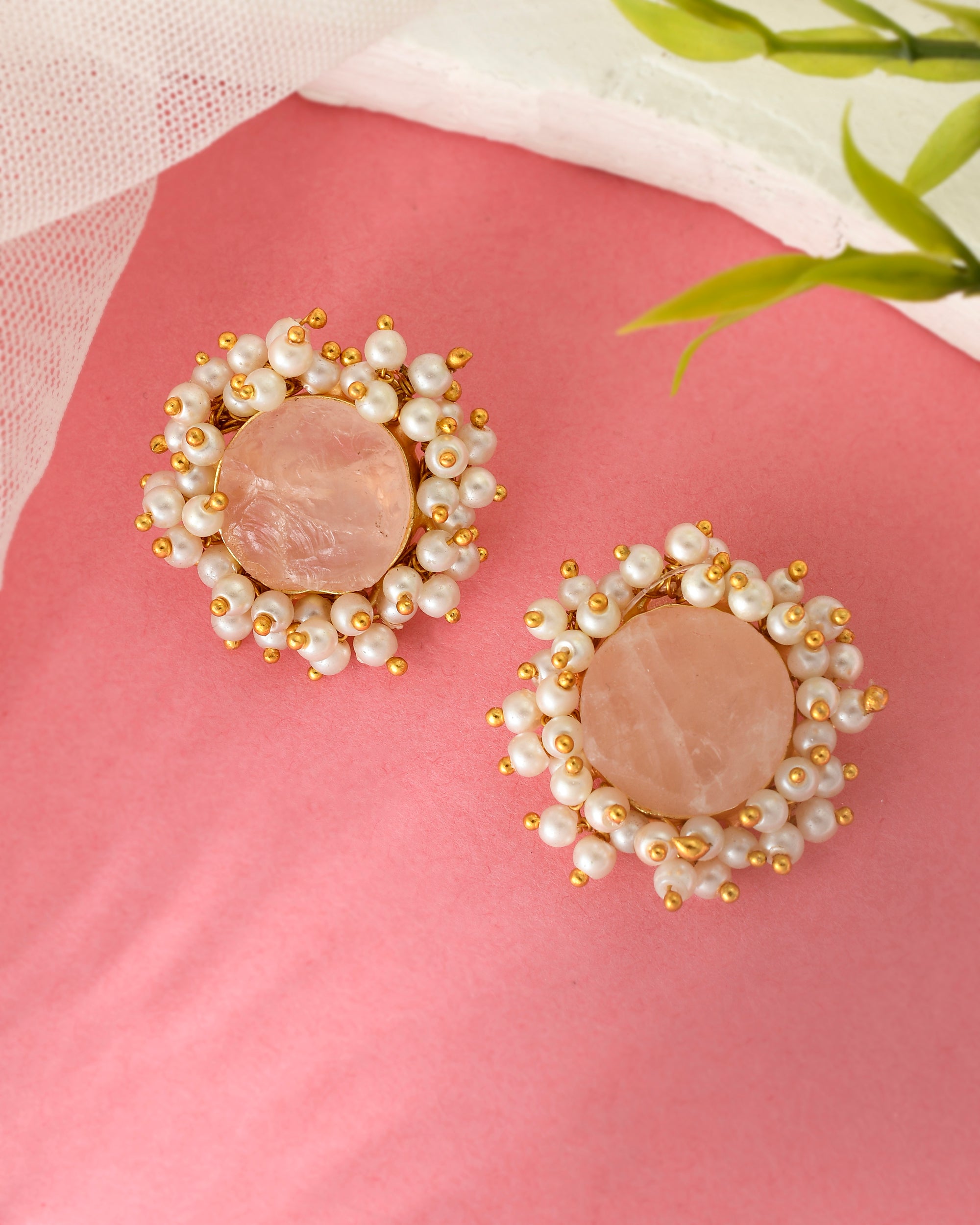 ROSE QUARTZ ROUGH EARRINGS